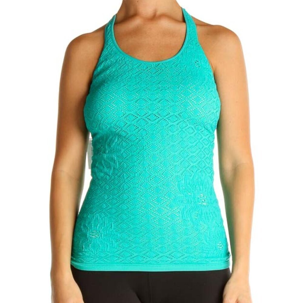 Intimately Free People Blue Textured Bohemian Tank Top